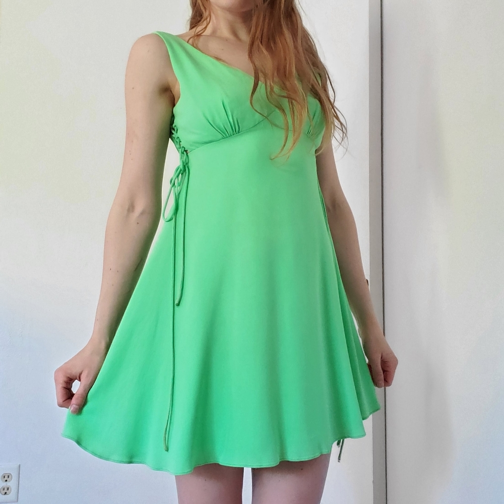 Vintage bright green dress